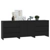 vidaXL 3 Piece Sideboard Black Engineered Wood