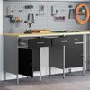 vidaXL Work Cabinet with Drawer with Lock 3 pcs Black 150 x 55 x 85 cm