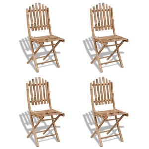 vidaXL Foldable Outdoor Chairs Bamboo 4 pcs