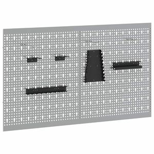vidaXL Tool Wall Panel 2 pcs Grey 100 x 1 x 60 cm Steel