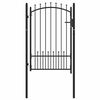 vidaXL Fence Gate with Spikes Black 100 x 150 cm Powder-coated steel