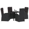 vidaXL Garden Dining Set with Cushion 5 pcs Black Poly rattan