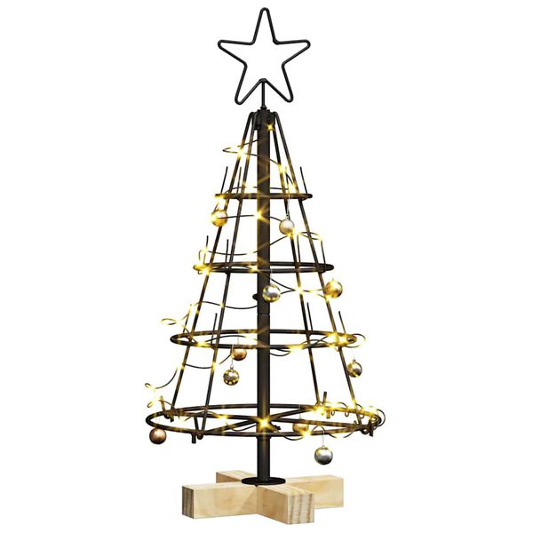 vidaXL Christmas Cone Tree with Stand Black 60 cm Steel