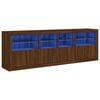 vidaXL Sideboard with LED Lights Brown Oak 202x37x67 cm