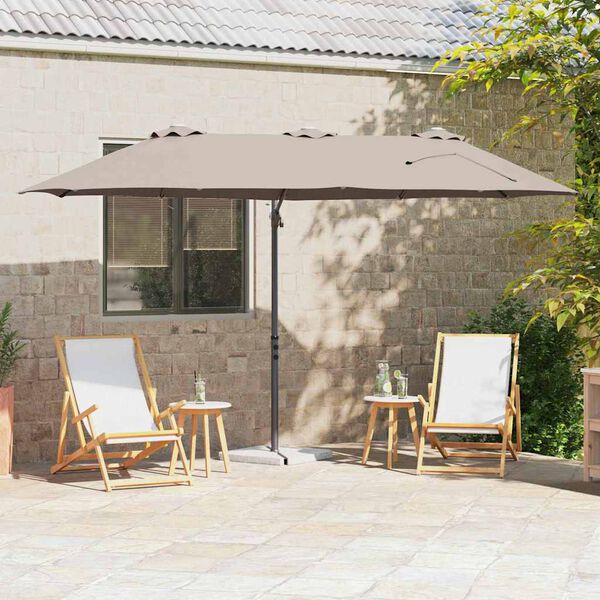 vidaXL Garden Cantilever Parasol Taupe 372 x 198 x 243 cm