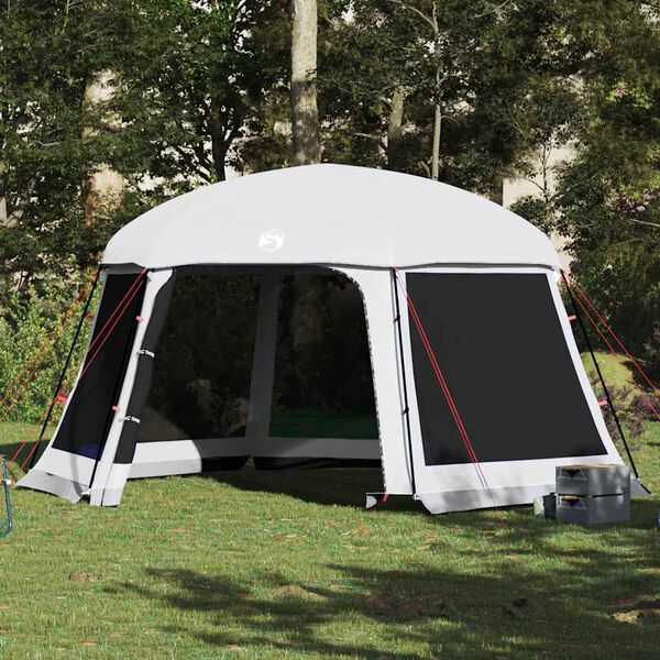 vidaXL Pool Tent with Removable Fly & Mesh Walls Grey 512x458 cm