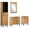 vidaXL 4 Piece Bathroom Furniture Set Brown Solid Wood Mango