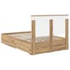 vidaXL Bed Frame with Drawer Artisan Oak 120 x 190 cm Engineered Wood