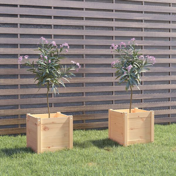 vidaXL Garden Planters 2 pcs 40x40x40 cm Solid Pinewood