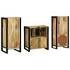 vidaXL Bathroom Furniture Set 3 pcs Brown and Black Solid Mango Wood