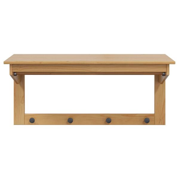 vidaXL Coat Rack Hill Honey Brown 90 x 35 x 41.5 cm Solid Pine Wood