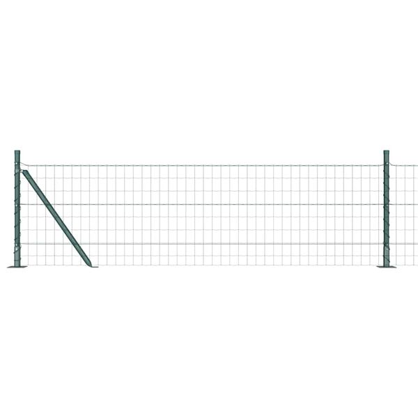 vidaXL Fence with Post Green 0.6 x 25 m Steel and PVC