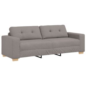 vidaXL 3-Seater Sofa Taupe 220 cm Fabric