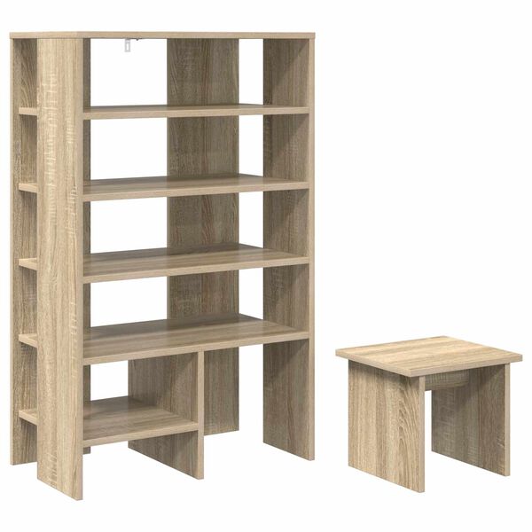vidaXL Shoe Cabinet with Shelf 2 pcs Sonoma Oak Engineered Wood