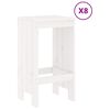 vidaXL 9 Piece Garden Bar Set White Solid Wood Pine