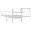 vidaXL Metal Bed Frame without Mattress with Footboard White 120x200cm