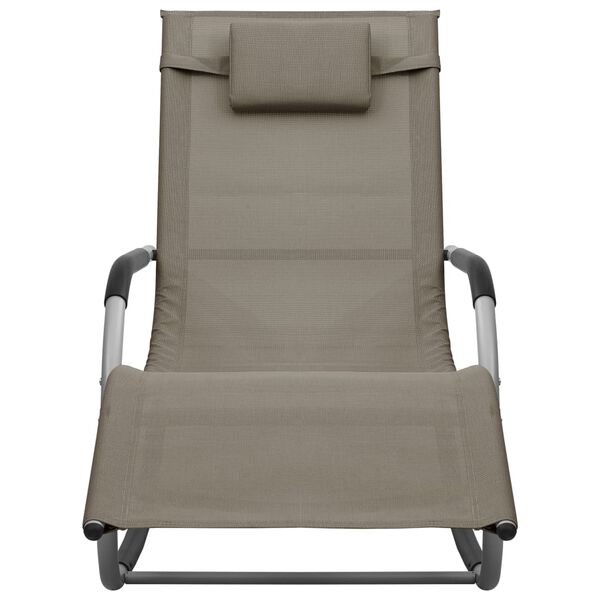 vidaXL Sun Loungers 2 pcs Textilene Taupe and Grey