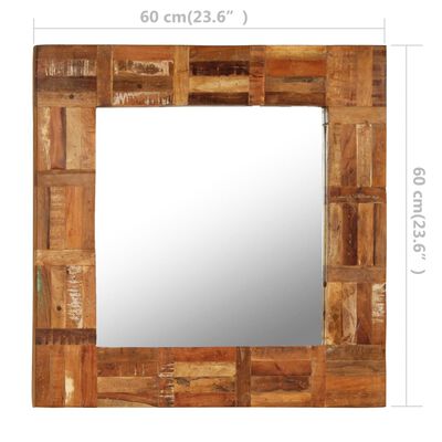 vidaXL Wall Mirror Solid Reclaimed Wood 60x60 cm