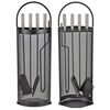 HI Fireplace Tool Set 5 pcs Black 23x14.8x66 cm