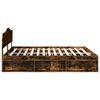 vidaXL Bed Frame Smoked Oak 180 x 200 cm Solid Pine Wood