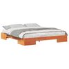 vidaXL Floor Bed Frame with Storage Brown 200 x 200 cm Solid pine wood