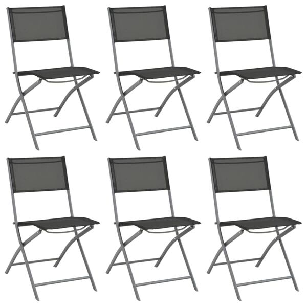 vidaXL 7 Piece Garden Dining Set Grey and Black