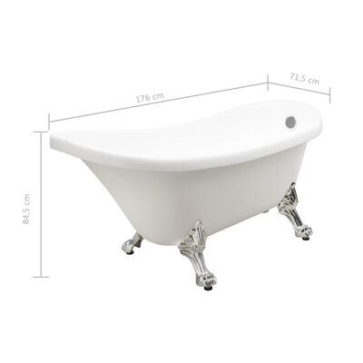 vidaXL Freestanding Bathtub and Faucet 204 L 99.5 cm Gold
