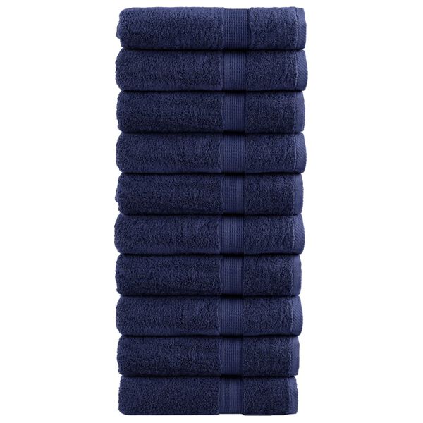 vidaXL Premium Bath Towels "SOLUND" 10 pcs Navy Blue 100x150 cm 600 gsm