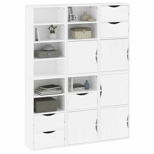 vidaXL Side Cabinets 6 pcs "ODDA" White 40x24x79 cm Solid Wood Pine