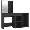 vidaXL LED Dressing Table with Cabinet Black Engineered Wood