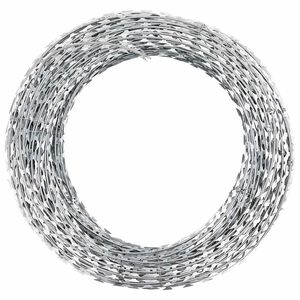 vidaXL BTO-22 Clipped Concertina Razor Wire Galvanised Steel 150 m