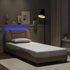 vidaXL Bed Frame with LED without Mattress "Hvar" Cappuccino 90x200 cm