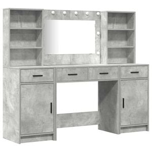 vidaXL Dressing Table Set 3 pcs Concrete Grey Engineered Wood