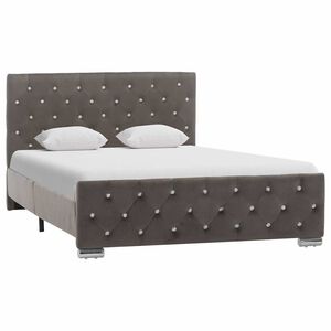 vidaXL Bed Frame without Mattress Grey Fabric 120x200cm