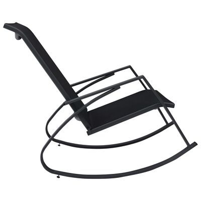 vidaXL Garden Rocking Chairs 2 pcs Textilene Black