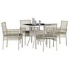 vidaXL Garden Dining Set 5 pcs Light Grey Poly Rattan