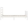 vidaXL Bed Frame without Mattress White 90x190 cm Single Solid Wood Pine