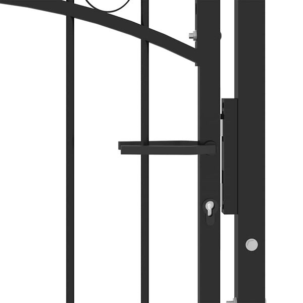 vidaXL Fence Gate Emmen with Arched Top Steel 100x86 cm Black