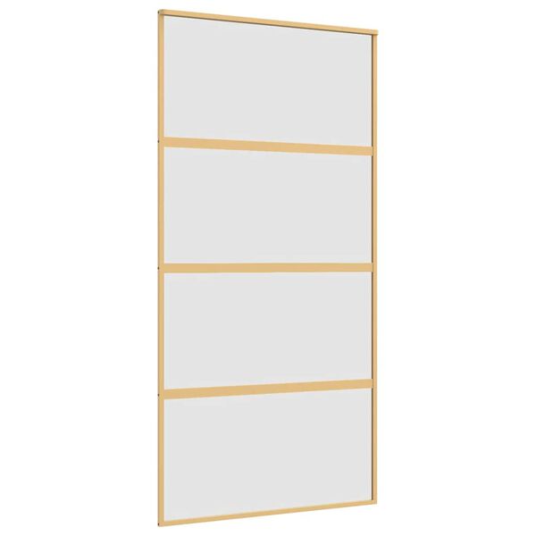 vidaXL Sliding Door Gold 102.5x205 cm Frosted ESG Glass and Aluminium