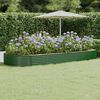vidaXL Garden Raised Bed Galvanised Steel 373x140x36 cm Green