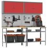 vidaXL Work Bench Set with Shelf 8 pcs Grey 200 x 55 x 200 cm Steel