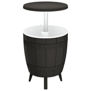 vidaXL 3-in-1 Ice Cooler Table Black Polypropylene