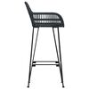 vidaXL Bar Chair 2 pcs Black 55 x 52 x 105 cm Rattan and Iron