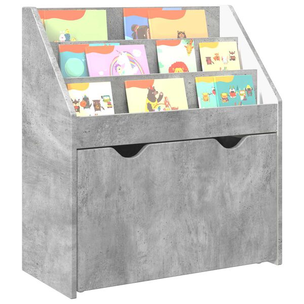 vidaXL Kids Bookshelf Concrete Grey 60 x 29.5 x 69 cm Engineered Wood