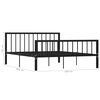 vidaXL Bed Frame without Mattress Black Metal 160x200 cm
