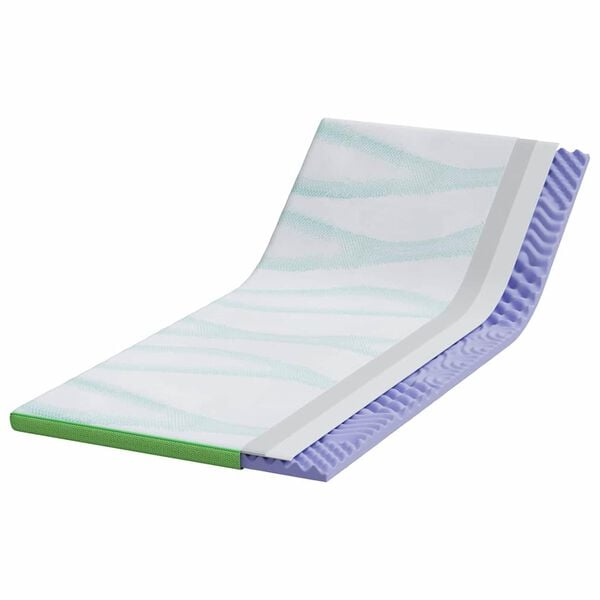 vidaXL Mattress Topper White and Green 90 x 190 x 6 cm Jaquard Fabric