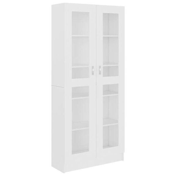 vidaXL Vitrine Cabinet White 82.5x30.5x185 cm Engineered Wood