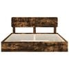 vidaXL Storage Bed with Drawer Smoked Oak 180 x 200 cm Engineered Wood