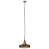vidaXL Industrial Hanging Lamp Grey Iron & Solid Wood 26 cm E27