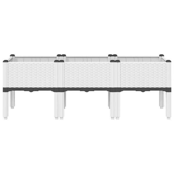 vidaXL Garden Planter with Legs White 120x40x42 cm PP